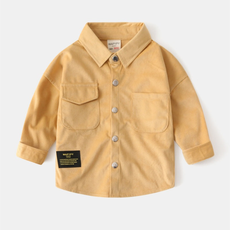 [383205] - Atasan Baju Kemeja Lengan Panjang Anak Laki-Laki Cowok - Motif Utility Style - BABYHOKI STORE