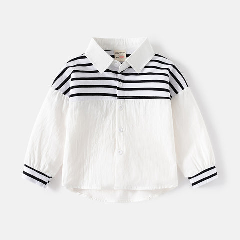 [383215] - Baju Atasan Kemeja Lengan Panjang Anak Laki-Laki - Motif Stars & Stripes - BABYHOKI STORE