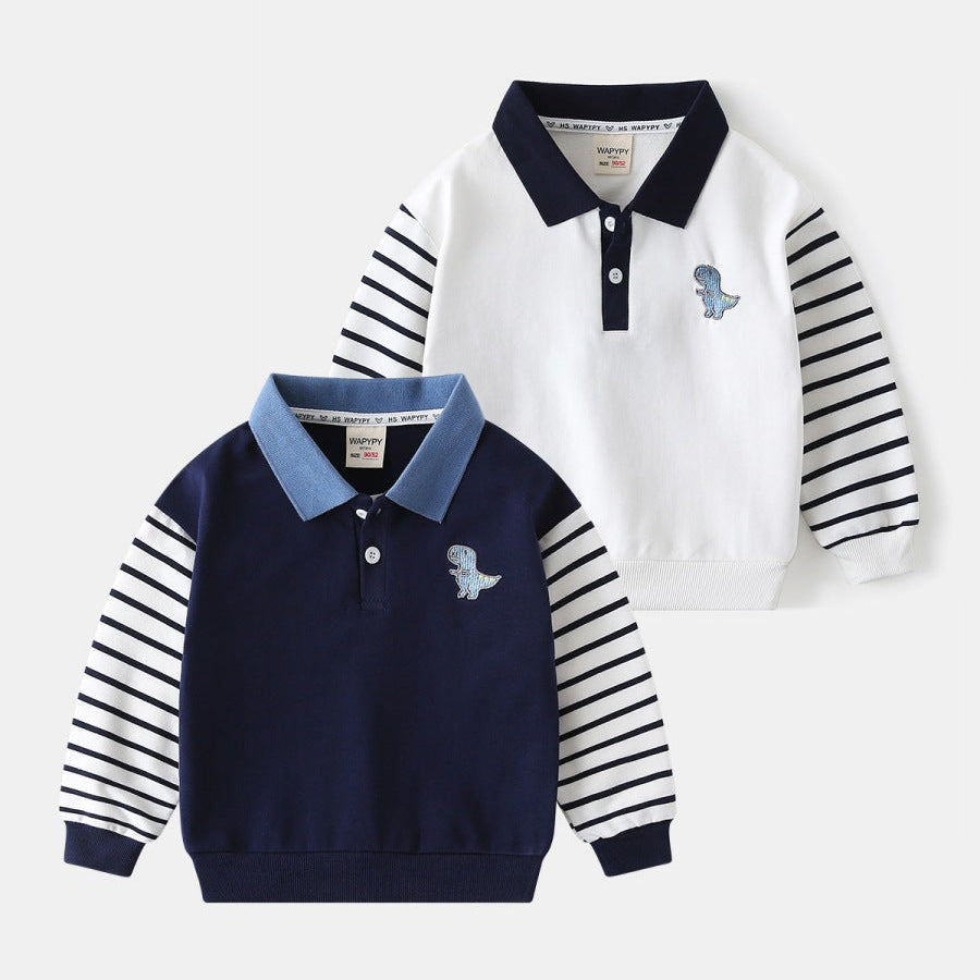 [383220] - Atasan Sweater Lengan Panjang Anak Laki-Laki Cowok - Motif Collared Dino - BABYHOKI STORE