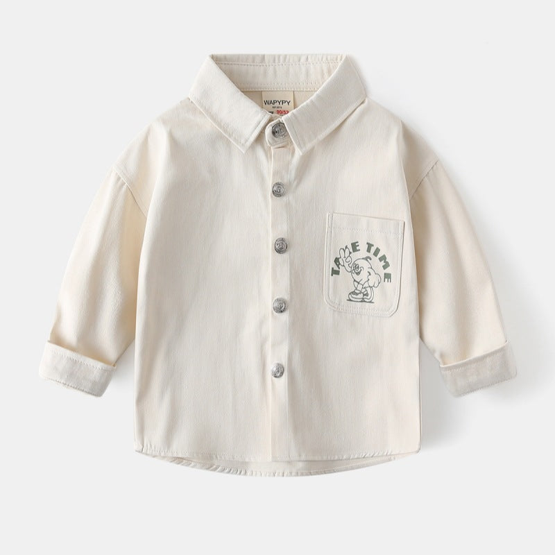 [383221] - Baju Atasan Kemeja Lengan Panjang Anak Laki-Laki Cowok - Motif Regular Letters - BABYHOKI STORE