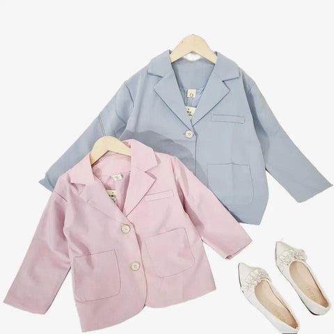 [507837] - Baju Atasan Cardigan Lengan Panjang Fashion Anak Cewek - Motif Big Collar