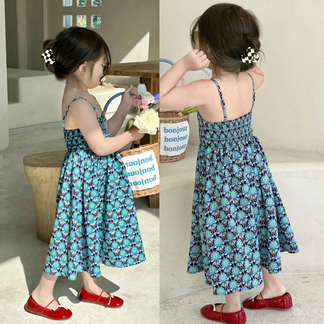 [5071005] - Baju Dress Tali Kutung Fashion Import Anak Perempuan - Motif Beautiful Art