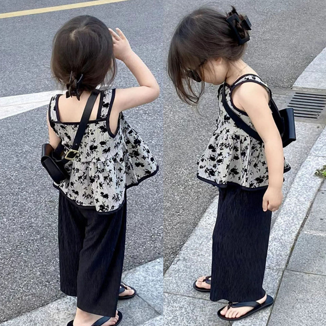 [5071007] - Baju Setelan Blouse Kutung Fashion Import Anak Perempuan - Motif Flower Spots