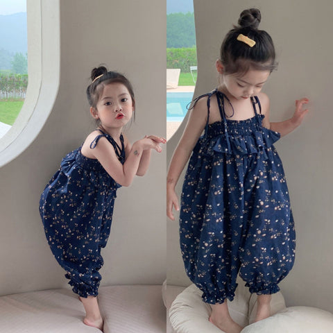 [5071012] - Baju Setelan Jumpsuit Harem Fashion Anak Perempuan - Motif Splash Flowers
