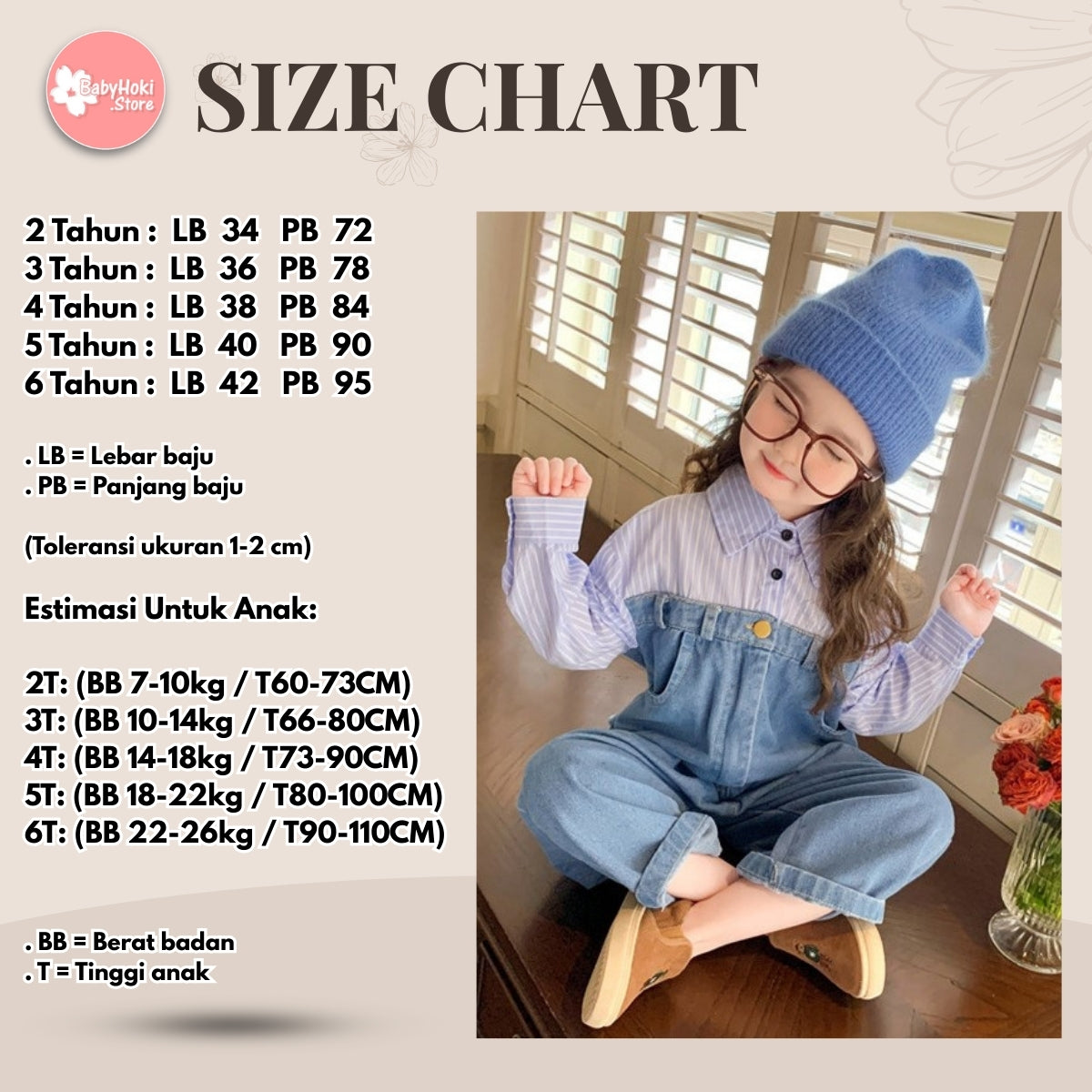 [5071025] - Setelan Baju Jumpsuit Lengan Panjang Bawahan Jeans Fashion Anak Perempuan - Motif High Line - BABYHOKI STORE