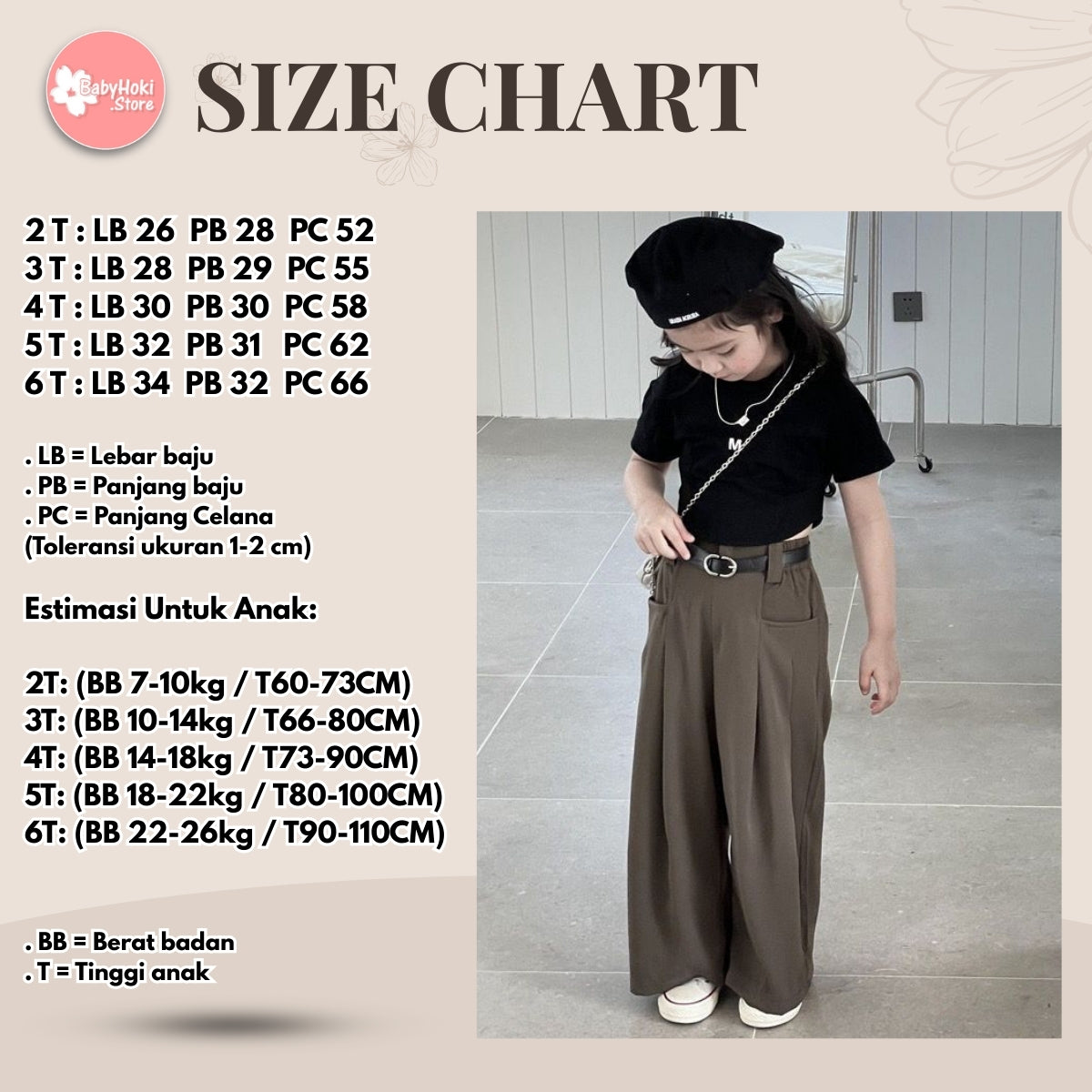 [5071034] - Setelan Baju Lengan Pendek Celana Panjang Fashion Anak Perempuan - Motif Plain M - BABYHOKI STORE