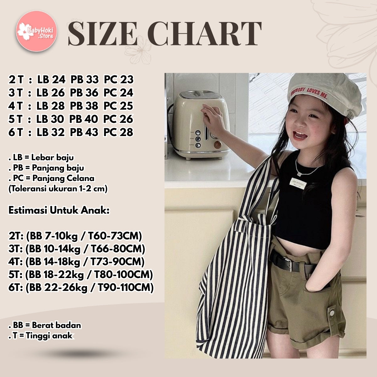 [5071035] - Setelan Baju Kutung Celana Pendek Fashion Anak Perempuan - Motif Casual Letter - BABYHOKI STORE