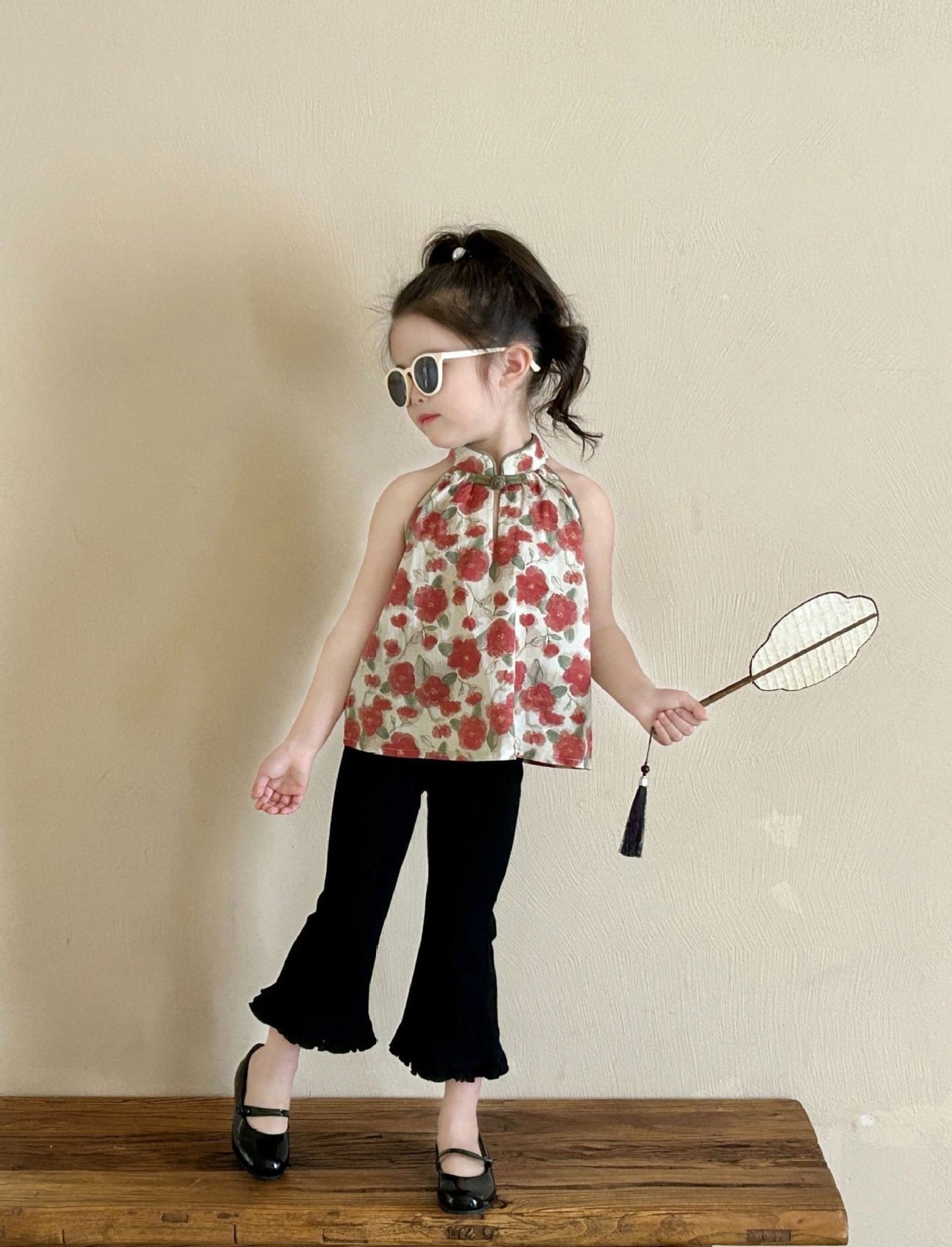 [5071036] - Baju Setelan Atasan Tanpa Lengan Celana Panjang Fashion Anak Perempuan - Motif Bell Bottom