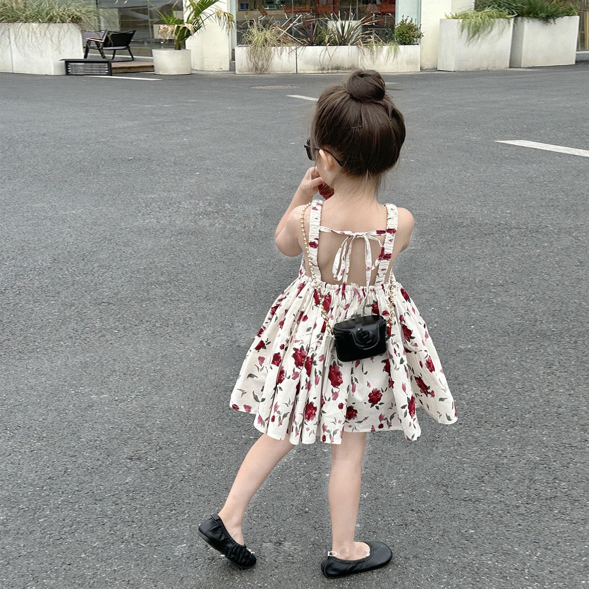 [5071037] - Baju Dress Kutung Fashion Anak Perempuan Trendi - Motif Red Rose