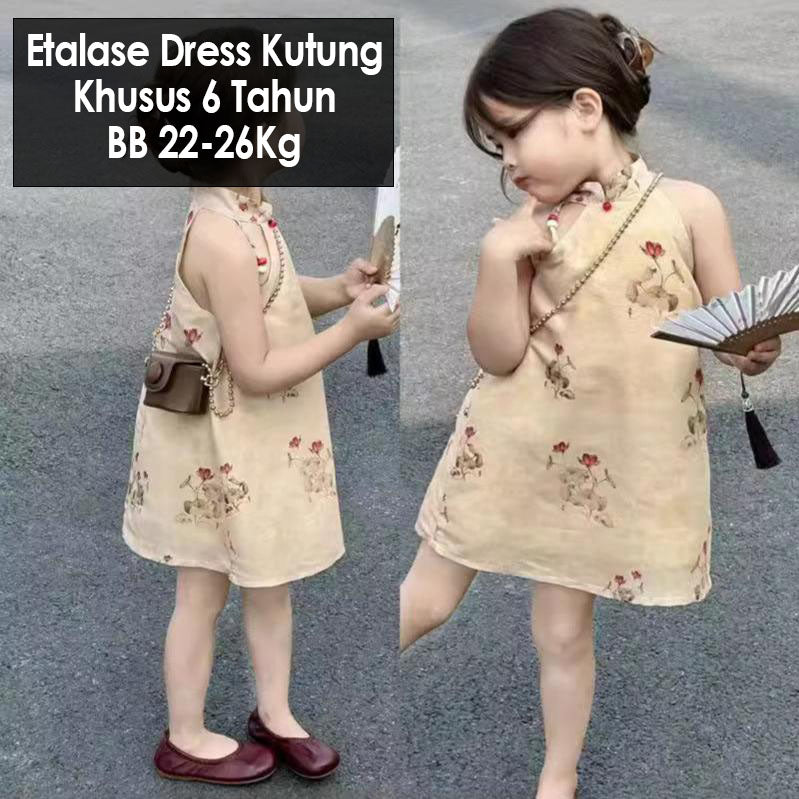 CLEARANCE SALE [Dress Lengan Kutung] 6 Tahun BB 22-26kg Gaun Anak Cewek Perempuan