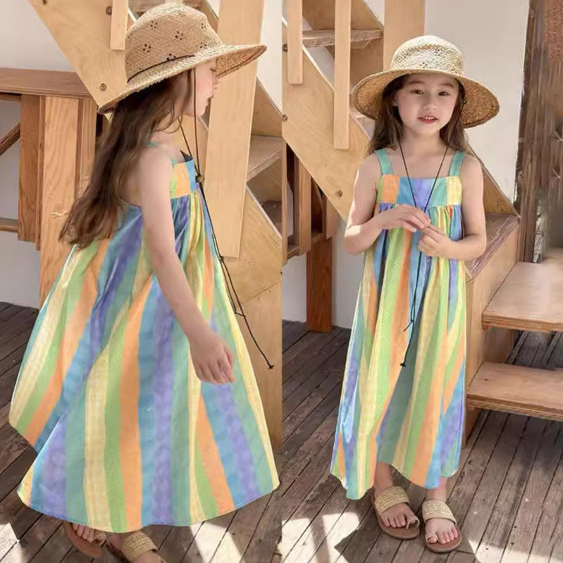 [5071058] - Baju Dress Kutung Fashion Anak Perempuan - Motif Colorful Plain