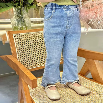 [5071069] - Bawahan Celana Panjang Jeans Fashion Anak Perempuan - Motif Plain Denim