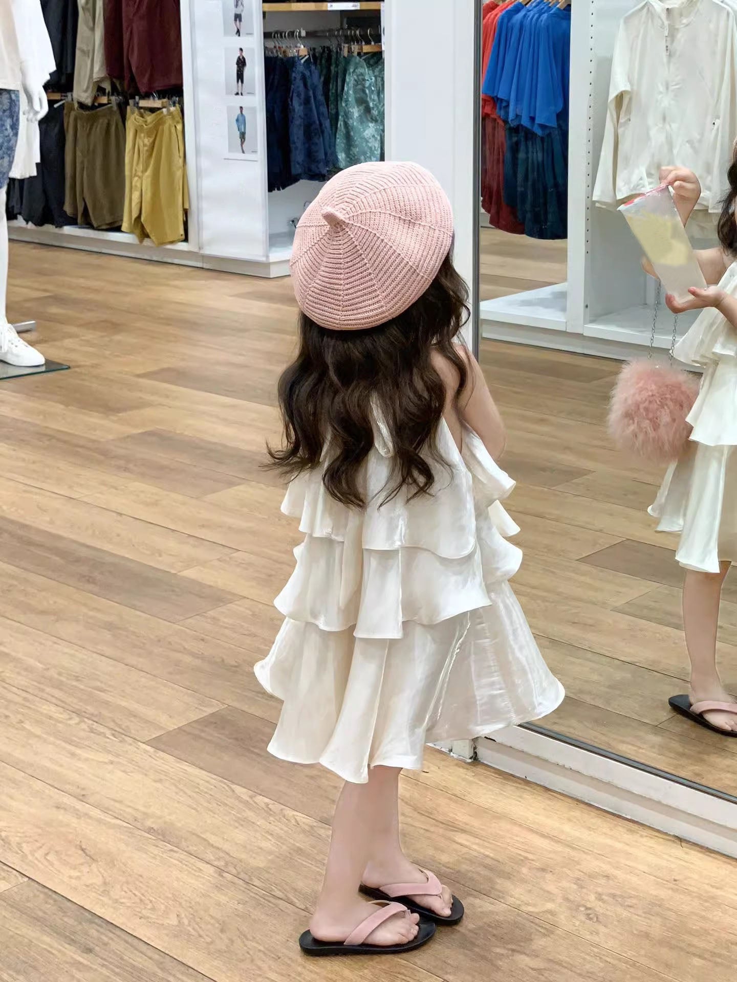 [5071085] - Baju Dress Loose Fit Summer Gaun Lengan Kutung Fashion Anak Perempuan Cewek - Motif Style Ruffled - BABYHOKI STORE