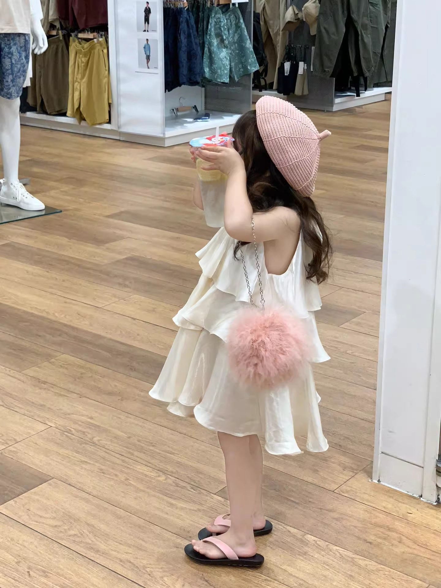 [5071085] - Baju Dress Loose Fit Summer Gaun Lengan Kutung Fashion Anak Perempuan Cewek - Motif Style Ruffled - BABYHOKI STORE