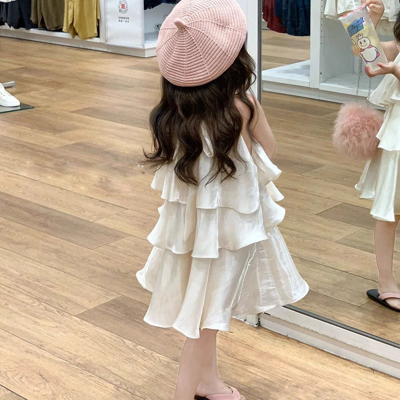 [5071085] - Baju Dress Loose Fit Summer Gaun Lengan Kutung Fashion Anak Perempuan Cewek - Motif Style Ruffled - BABYHOKI STORE