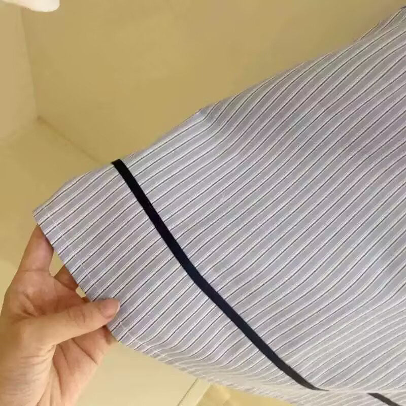 [5071087] - Baju Dress Gaun Berkerah Lengan Kutung Jeans Fashion Anak Perempuan Cewek - Motif Striped - BABYHOKI STORE