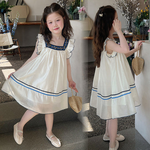 [5071117] - Baju Dress Gaun Retro Lengan Kutung Fashion Trendi Anak Perempuan Cewek - Motif Retro Ethnic Pattern - BABYHOKI STORE