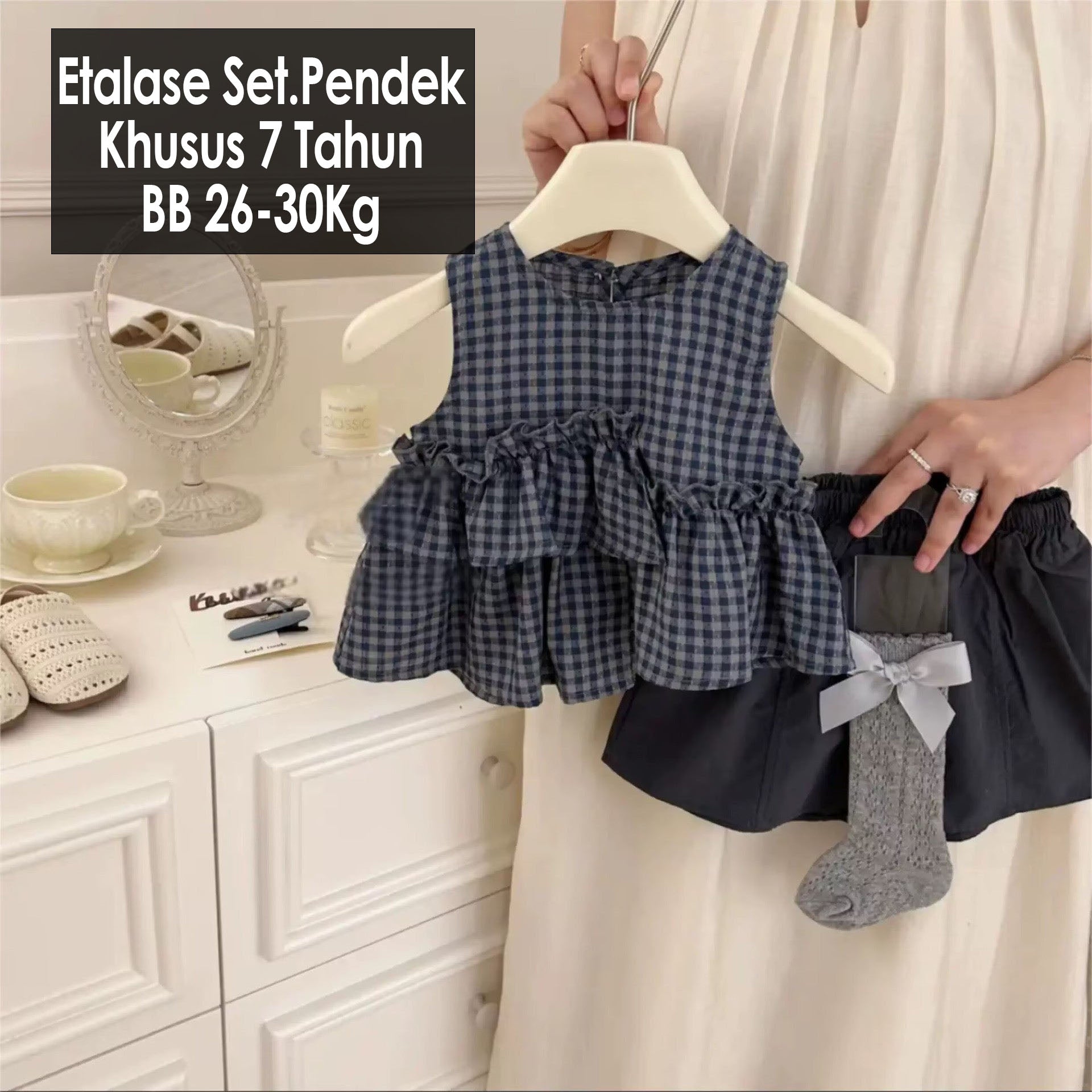 CLEARANCE SALE [Setelan Pendek] 7 Tahun BB 26-30Kg One Set Anak Perempuan - SETSP963/507