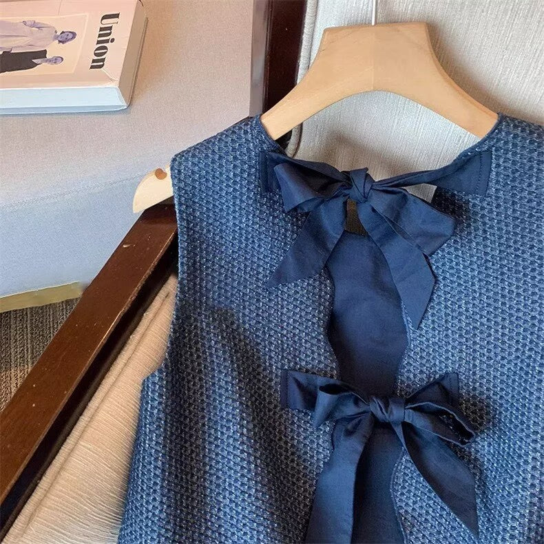 [5071138] - One Set 2in1 Baju Setelan Summer Suit Atasan Lengan Kutung Bawahan Celana Pendek Comfortable Fashion Style Anak Perempuan Cewek - Motif Cute Bow - BABYHOKI STORE