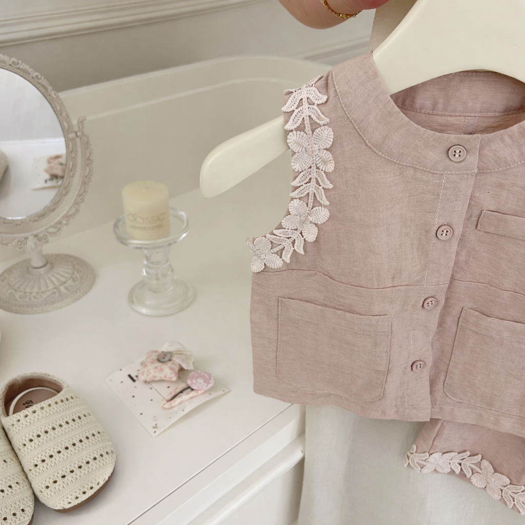 [5071146] - One Set 2in1 Baju Setelan Summer Suit Atasan Lengan Kutung Bawahan Celana Pendek Korean Version Style Anak Perempuan Cewek - Motif Floral - BABYHOKI STORE