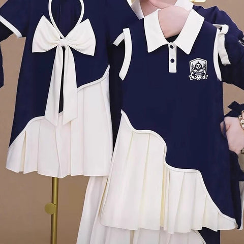 [5071160] - Baju Gaun Dress Summer Lengan Kutung Korean Version Style Anak Perempuan Cewek - Motif Collar - BABYHOKI STORE