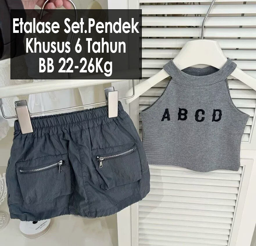 CLEARANCE SALE [Setelan Pendek] 6 Tahun BB 22-26 Kg One Set Anak Perempuan - SETSP963/507