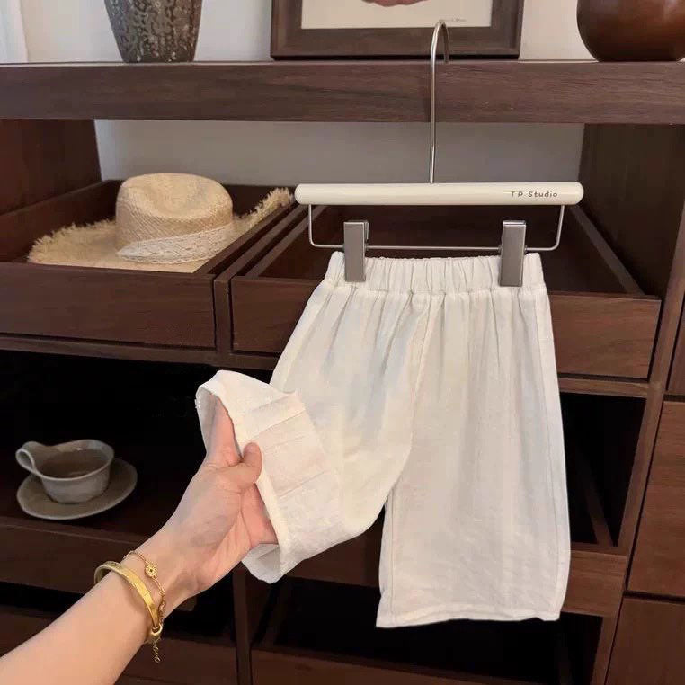 [5071181] - One Set 2in1 Baju Setelan Cheongsam Shanghai Imlek Atasan Lengan Kutung Bawahan Celana Pendek Chinese Style Anak Perempuan Cewek - Motif Qing Blue - BABYHOKI STORE