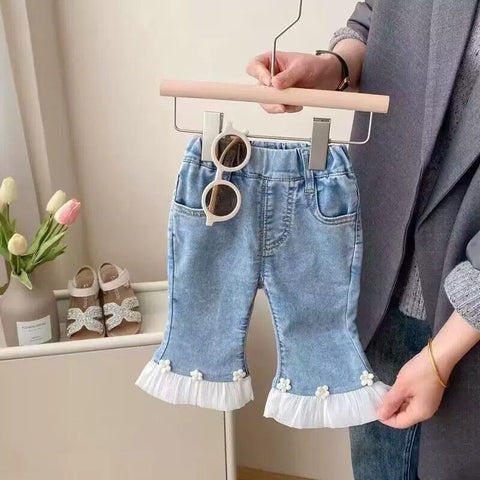 [5071186] - Bawahan Celana Pendek Jeans Cutbray Anak Perempuan Cewek - Motif Smal Flower - BABYHOKI STORE