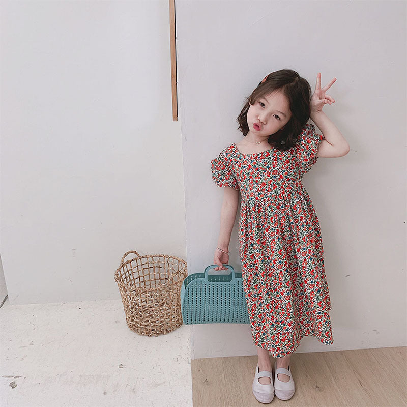 [507158] - Dress Fashion Anak Perempuan - Motif Flower Multicolor