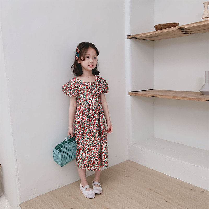 [507158] - Dress Fashion Anak Perempuan - Motif Flower Multicolor