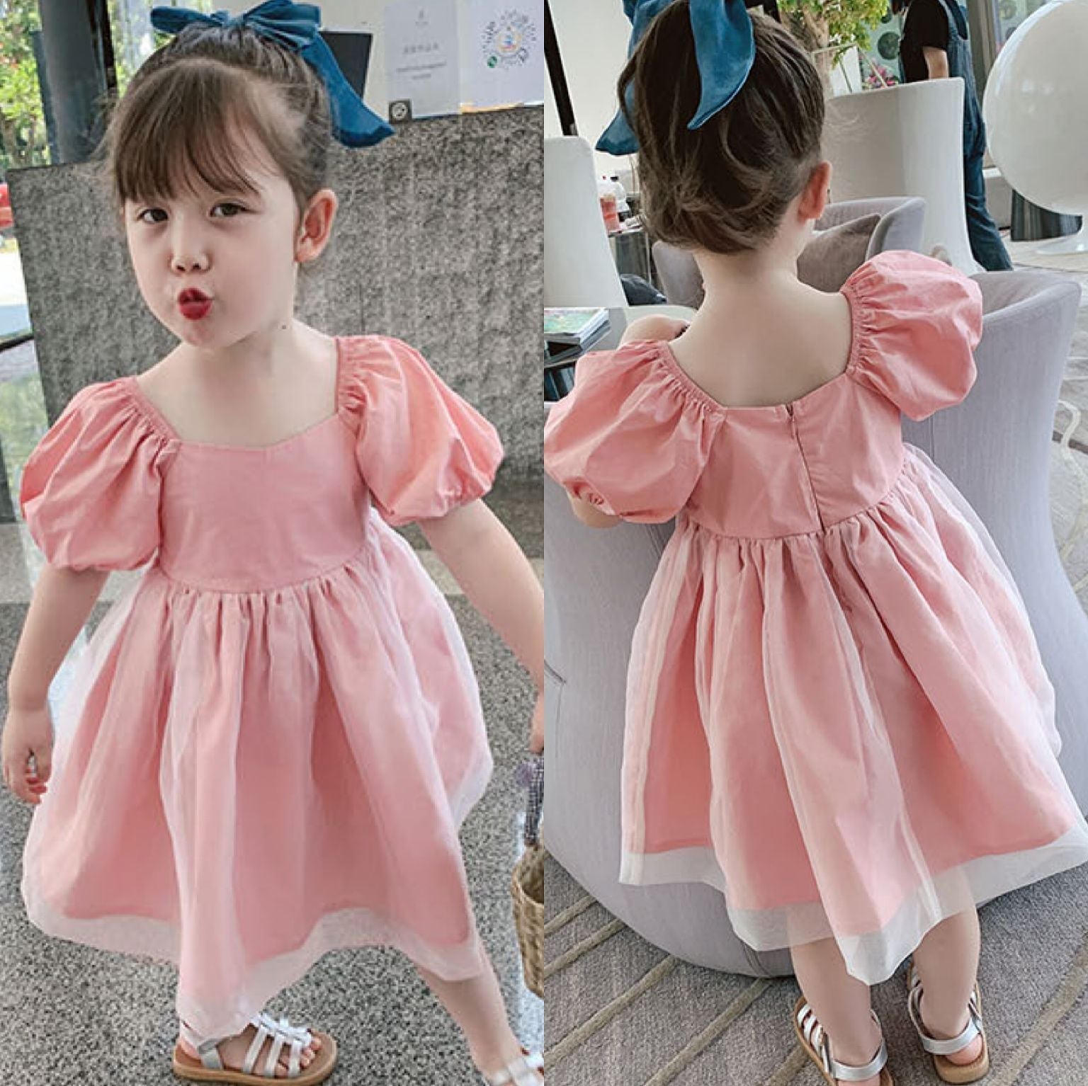 CLEARANCE SALE [Dress Lengan Pendek] 6 Tahun BB 22-26Kg Gaun Anak Cewek Perempuan