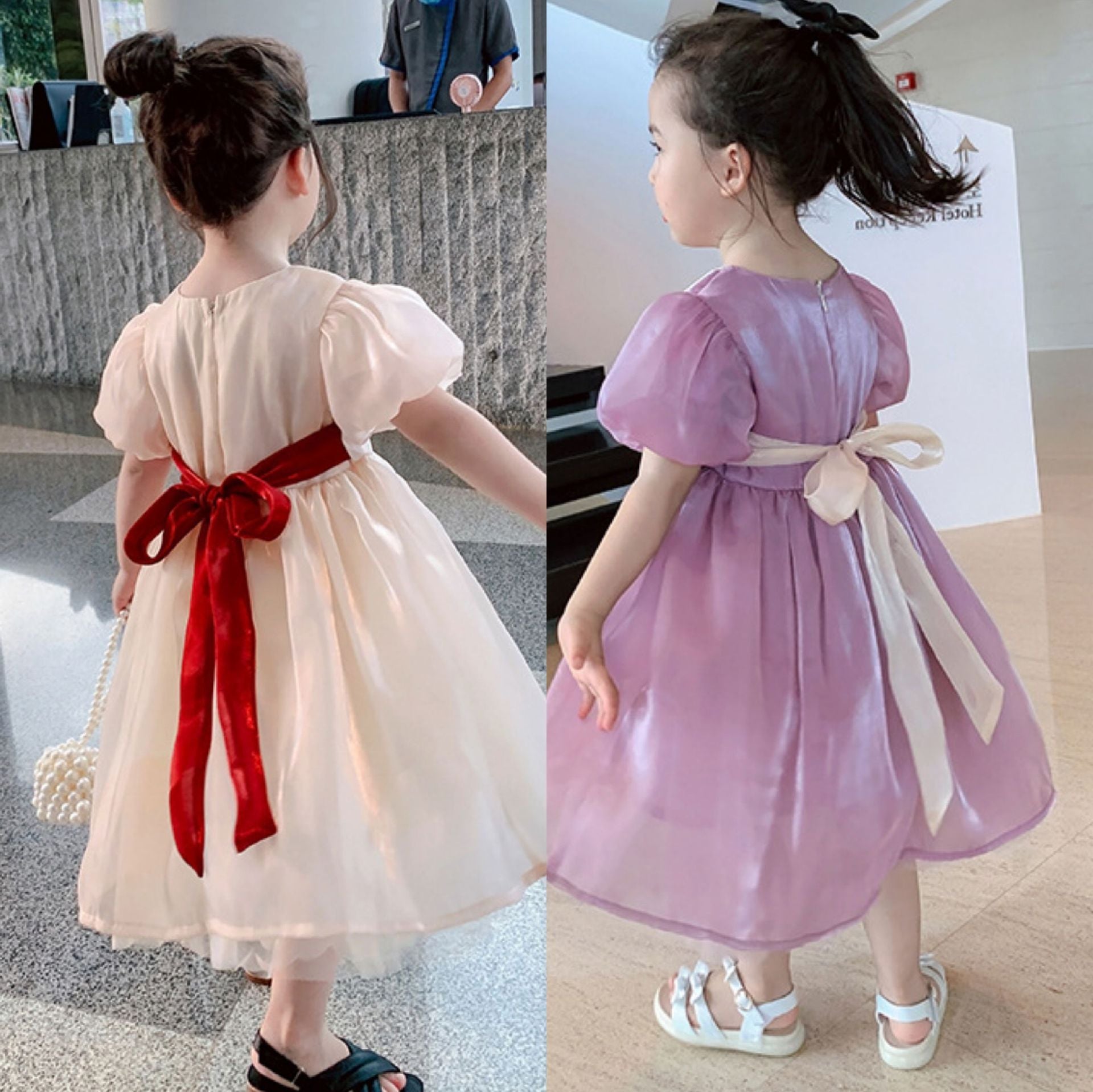 CLEARANCE SALE [Dress Lengan Pendek] 2 Tahun BB 7-10Kg Gaun Anak Cewek Perempuan