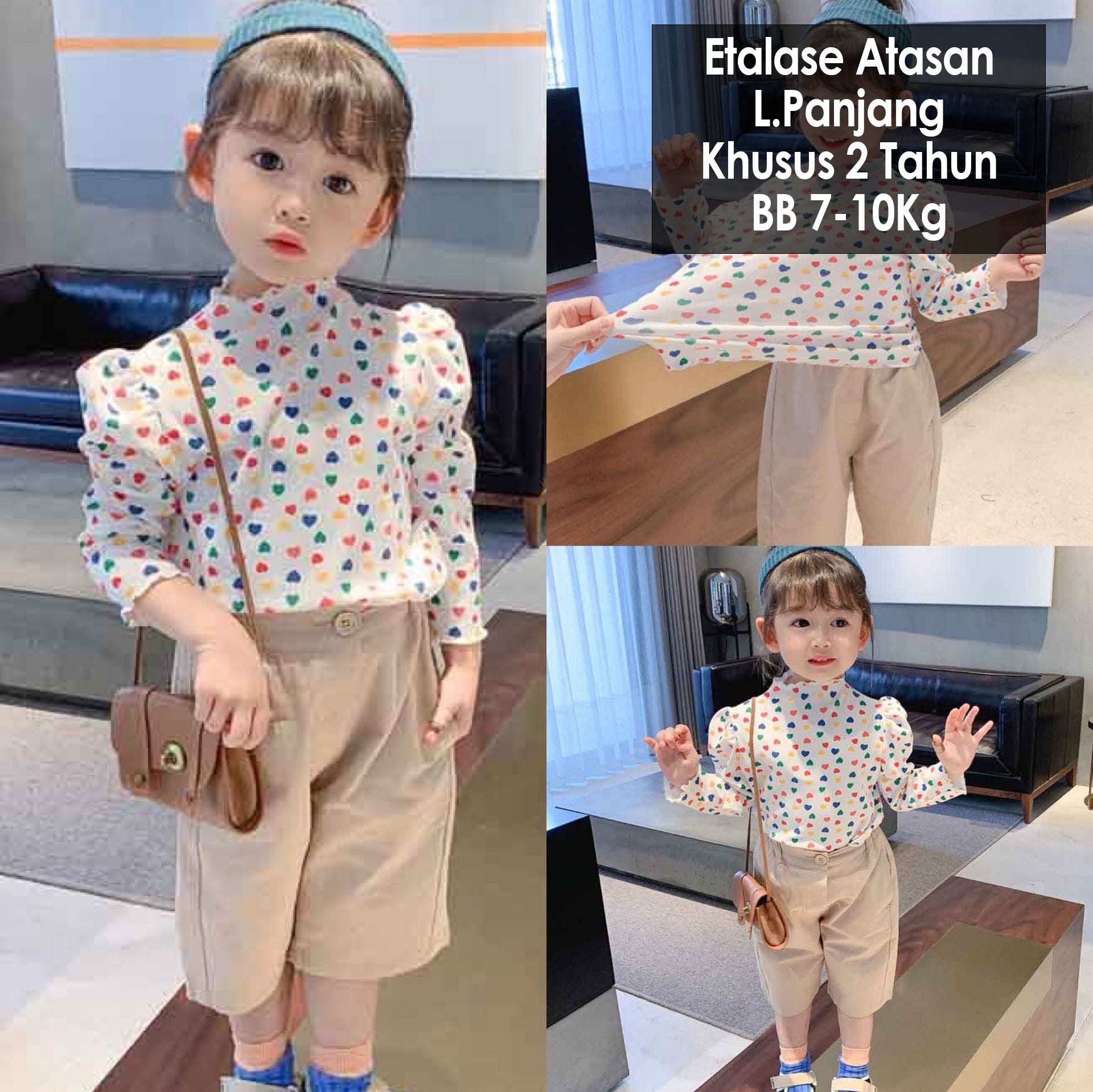 CLEARANCE SALE [Kaos Lengan Panjang] 2 Tahun BB 7-10kg Baju Atasan T-shirt Anak Cewek Perempuan