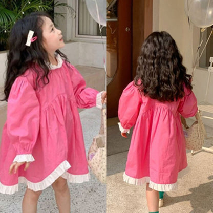 [507614] - Dress Anak Perempuan Fashion - Motif Plain Lace