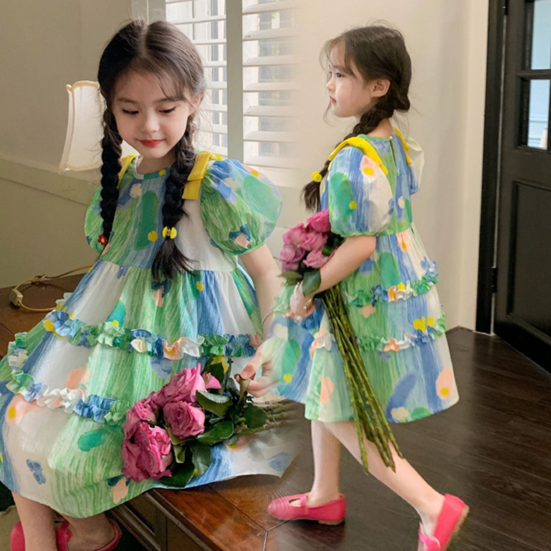 CLEARANCE SALE [Dress Lengan Pendek] 2 Tahun BB 7-10Kg Gaun Anak Cewek Perempuan