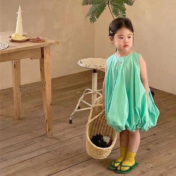 CLEARANCE SALE [Dress Lengan Kutung] 5 Tahun BB 18-22kg Gaun Anak Cewek Perempuan