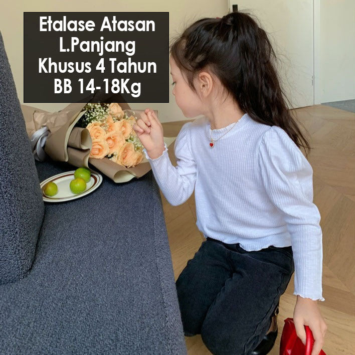 CLEARANCE SALE [Kaos Lengan Panjang] 4 Tahun BB 14-18kg Baju Atasan T-shirt Anak Cewek Perempuan