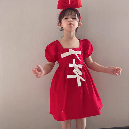 [507755] - Baju Dress Lengan Pendek Fashion Anak Perempuan - Motif Plain Rope