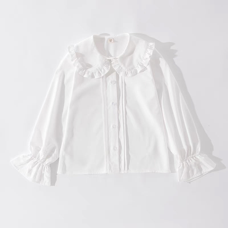 [507756] - Baju Atasan Blouse Lengan Panjang Fashion Import Anak Perempuan - Motif Small Carving