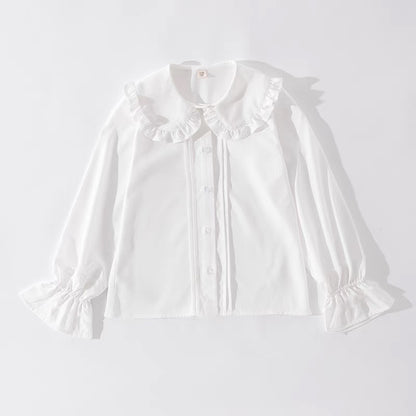 [507756] - Baju Atasan Blouse Lengan Panjang Fashion Import Anak Perempuan - Motif Small Carving