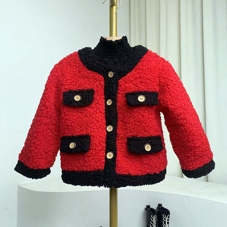 [507799] - Baju Atasan Jaket Lengan Panjang Fashion Import Anak Perempuan - Motif Thick Fur