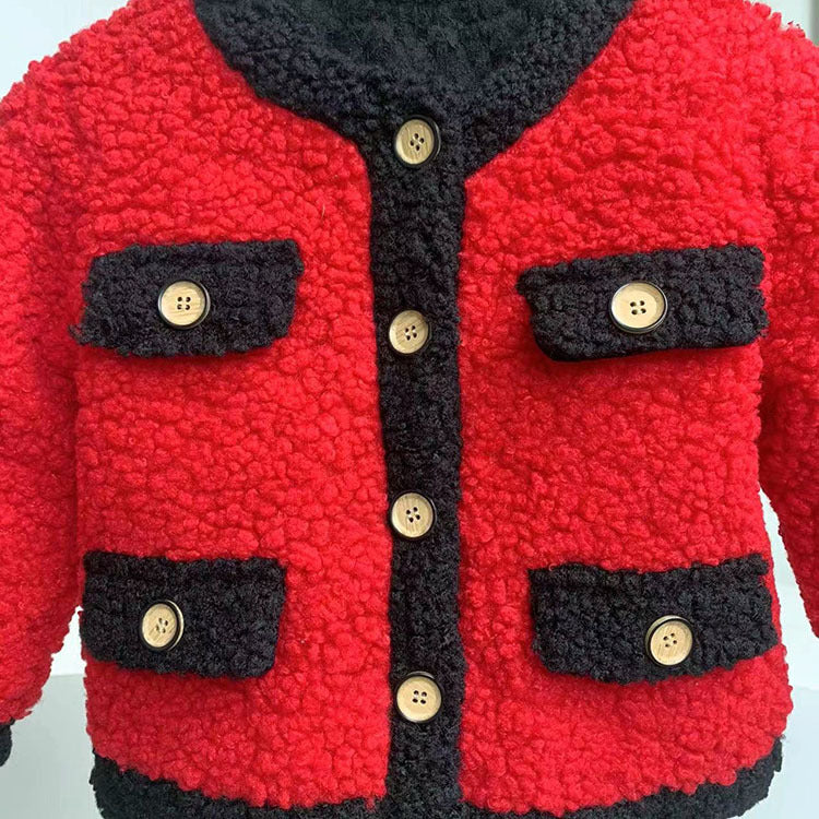 [507799] - Baju Atasan Jaket Lengan Panjang Fashion Anak Perempuan - Motif Thick Fur
