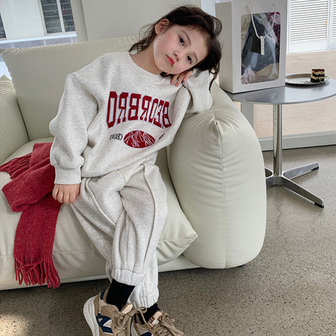[507970] - Baju Setelan Sweater Celana Jogger Fashion Anak Perempuan - Motif Cool Writing
