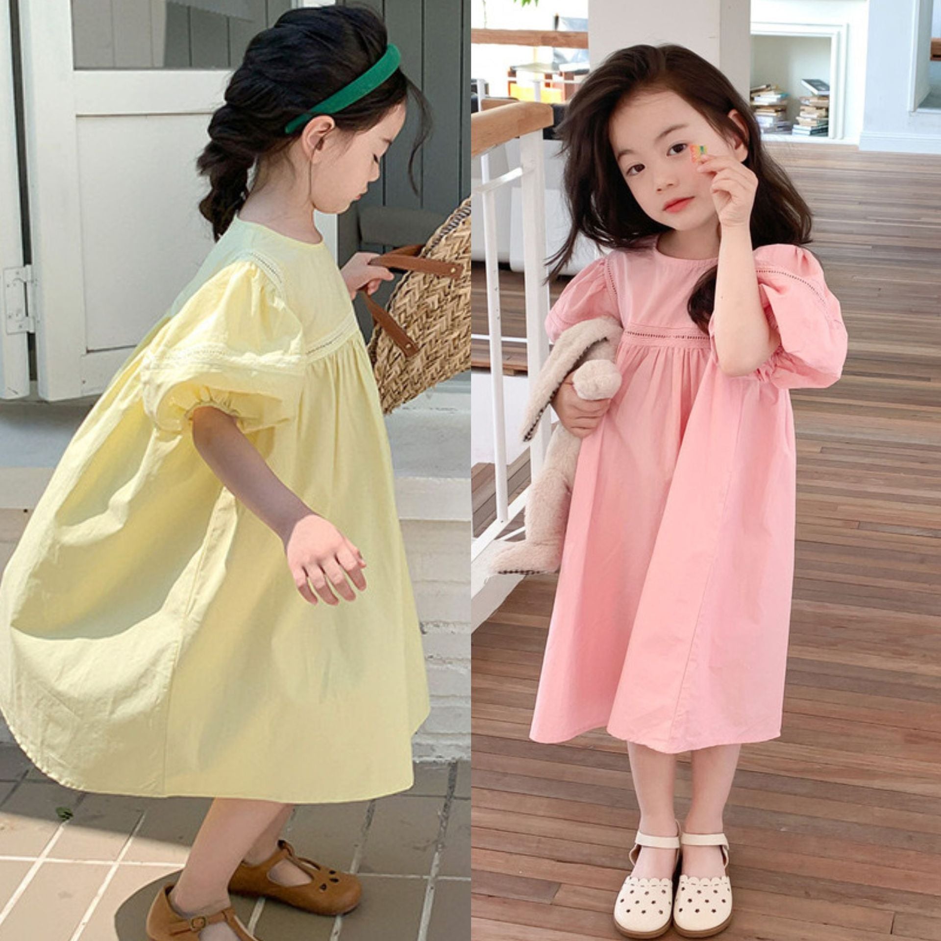 [507965] - Baju Dress Balon Fashion Import Anak Perempuan - Motif Big Slippery