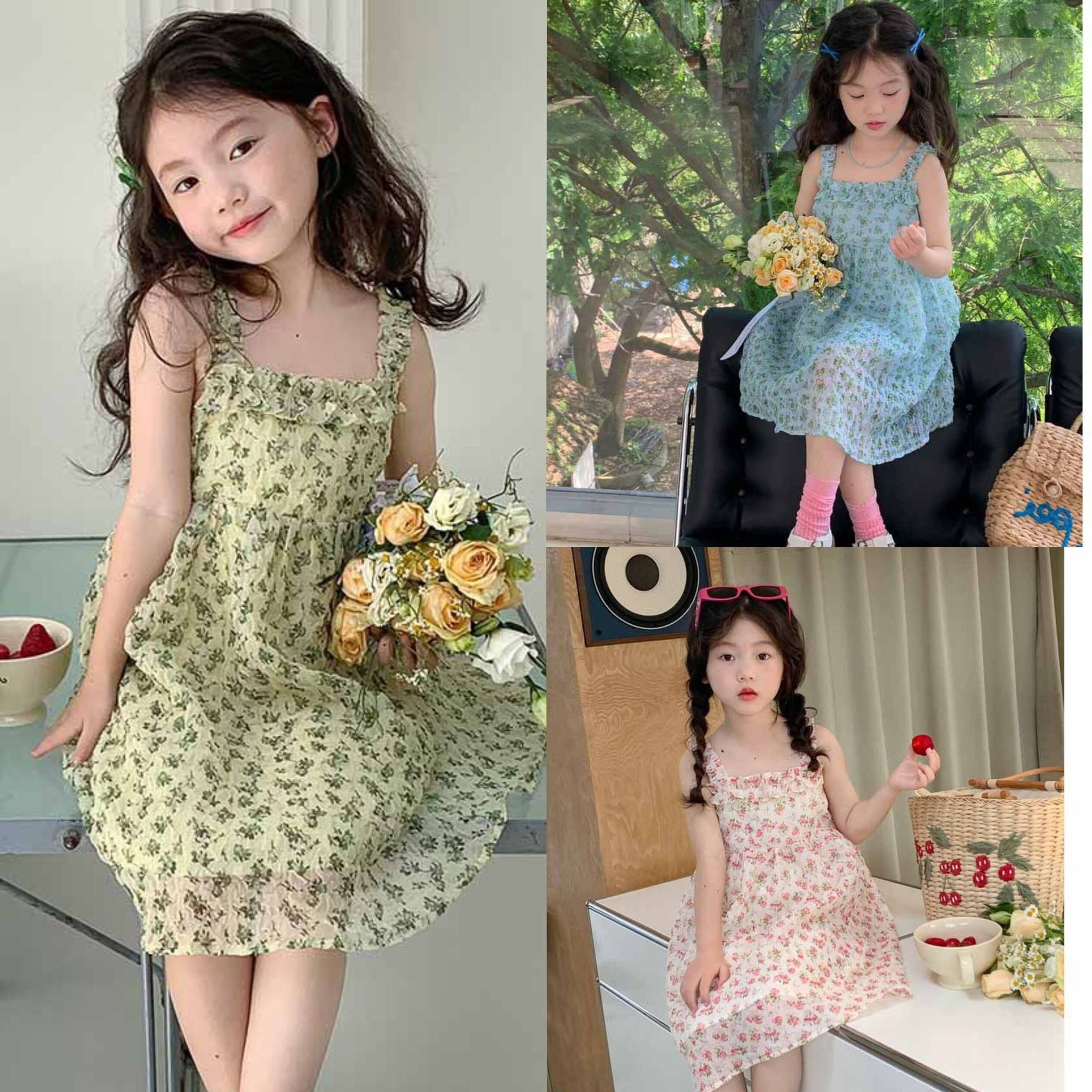 [507982] - Baju Dress Lengan Kutung Fashion Anak Perempuan - Motif Rubber Wrinkle