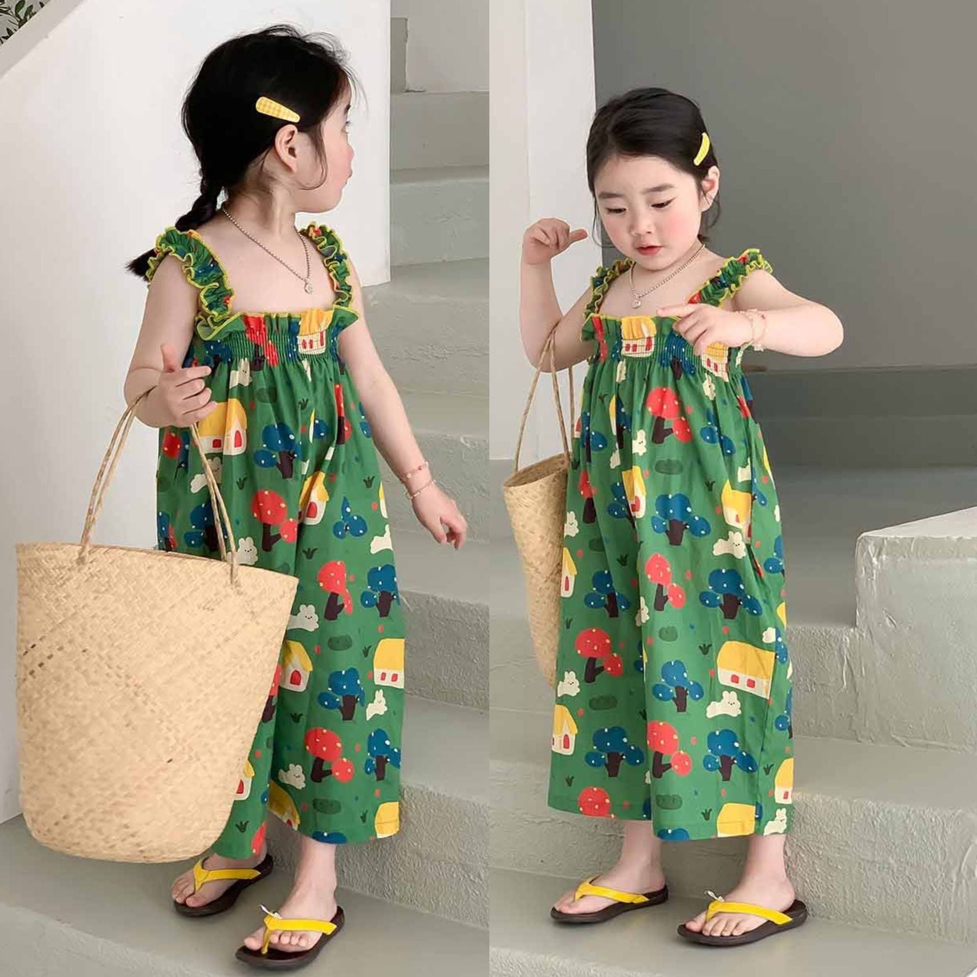 507984 Setelan Baju Jumpsuit Karet Kutung Fashion Anak Perempuan BABYHOKI STORE