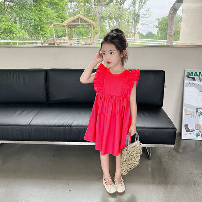 [507S1109] - Baju Dress Kutung Fashion Anak Perempuan - Motif Lace Side