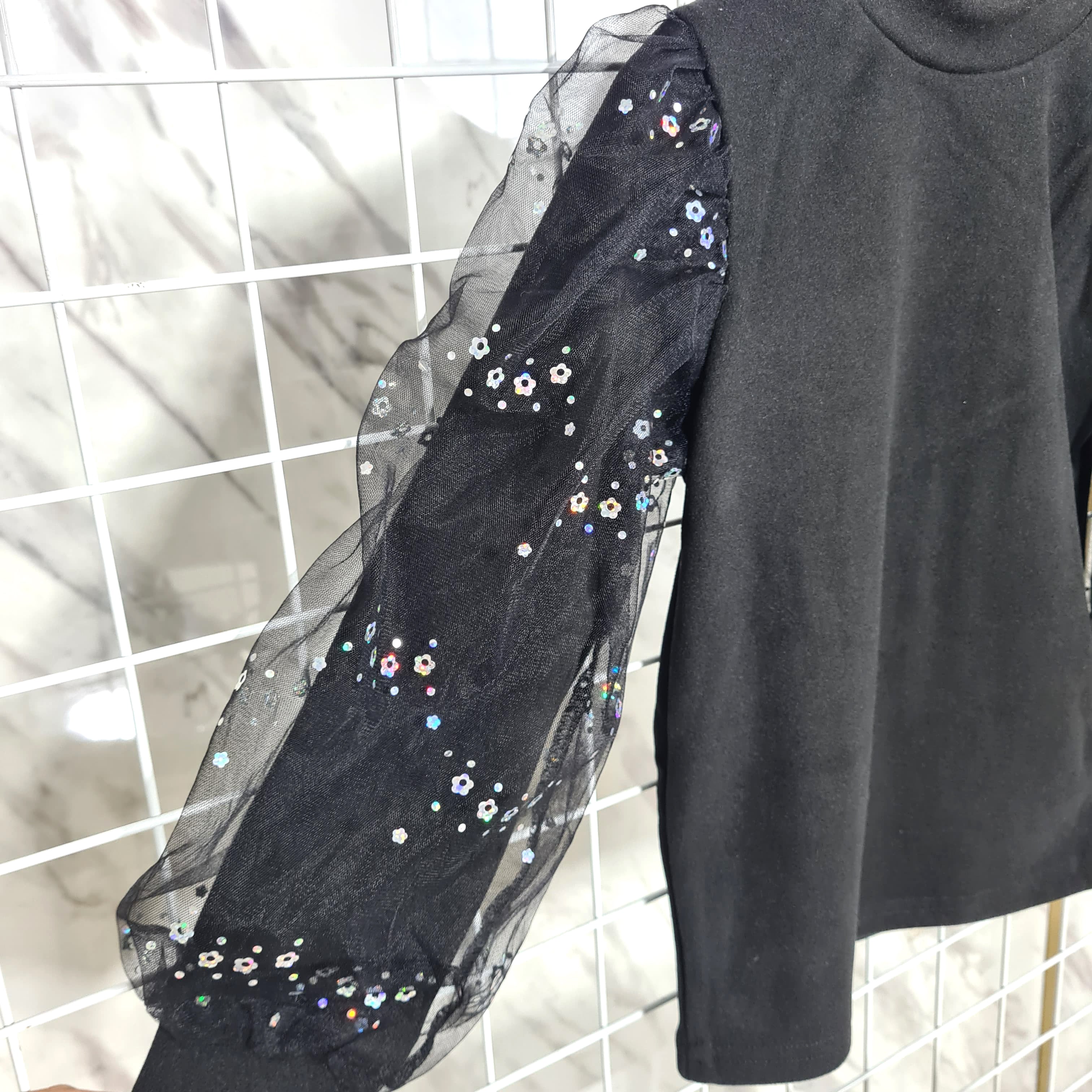 [507S1115] - Baju Atasan Sweater Lengan Panjang Anak Perempuan - Motif Glitter Sparkle