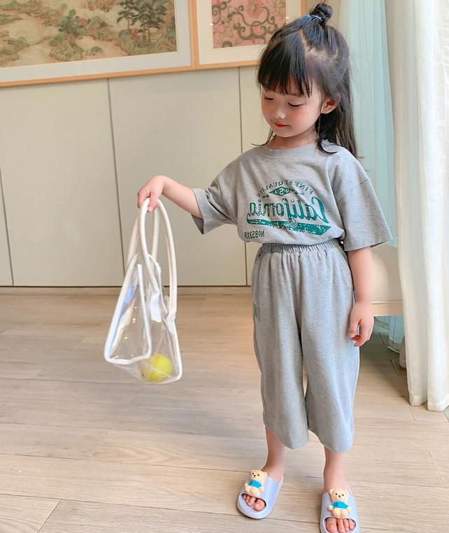 [507S136] - Setelan Baju Lengan Pendek Celana Panjang Fashion Anak Perempuan - Motif Baseball