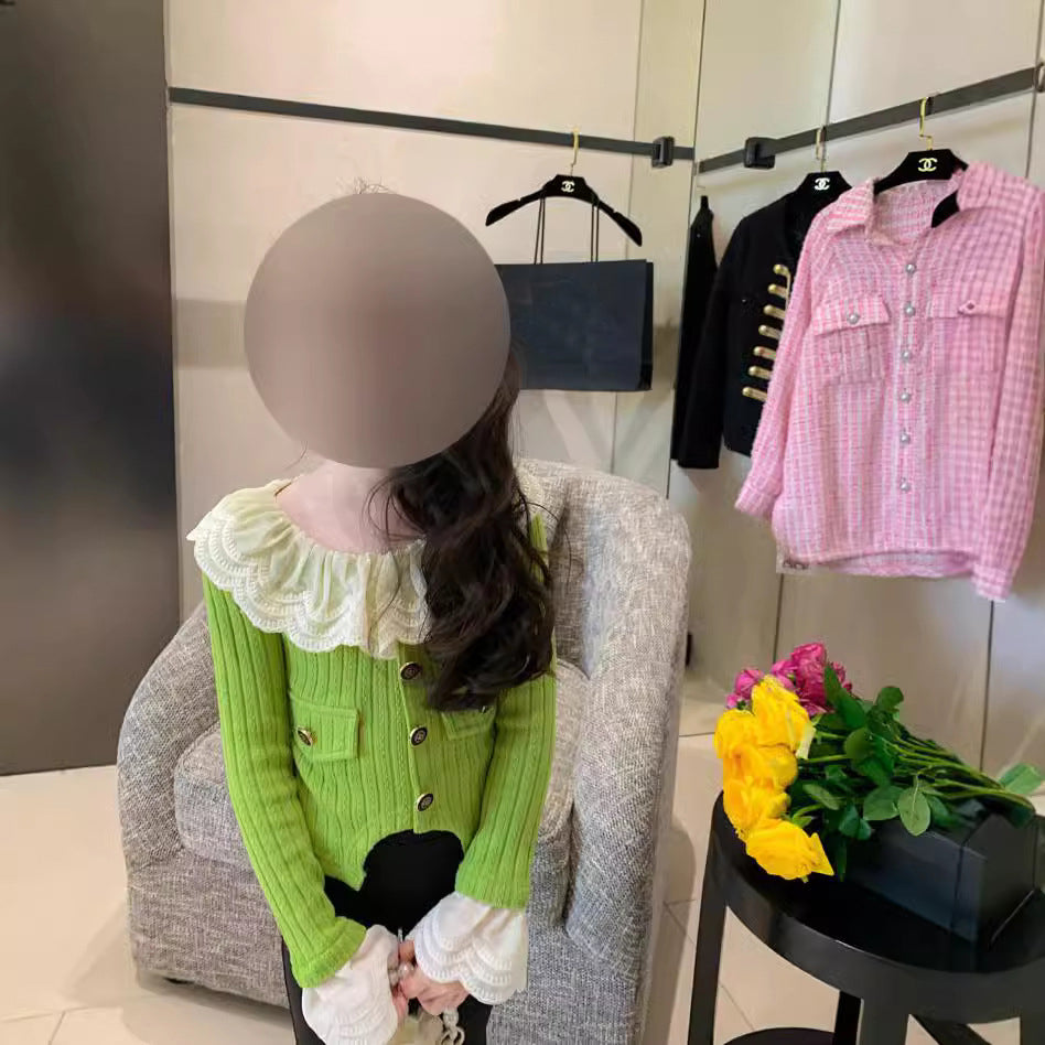 [507S137] - Baju Atasan Lengan Panjang Fashion Anak Cewek - Motif Wavy Ruffled